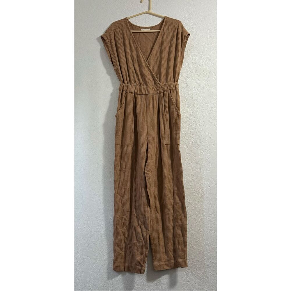 Basin + range Khaki Cotton Waffle Jumpsuit Size M pantsuit professional